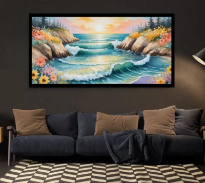 Luminary The Art Gallery//Luminary Art, large wall paintings, framed canvas painting, canvas painting with frame, dining room painting, canvas flower painting, large canvas painting, landscape canvas art for walls, large framed wall art, canvas wall art for living room, painting for dining room, Canvas wall art,