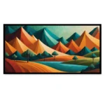 Peaceful Mountain Scenery – Calm Nature Landscape Artwork Canvas Painting - Image 2