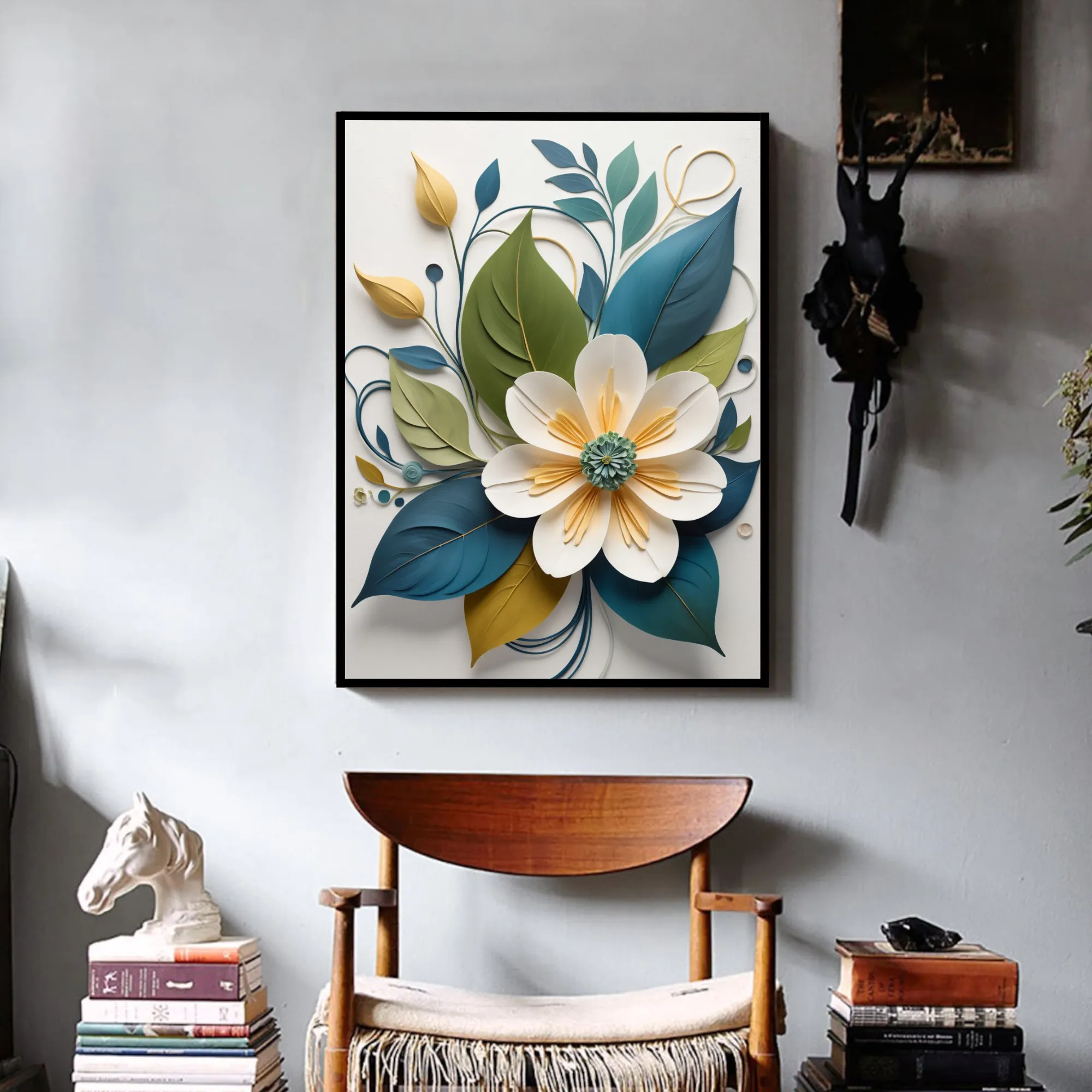 Luminary's Floral Portrait Art