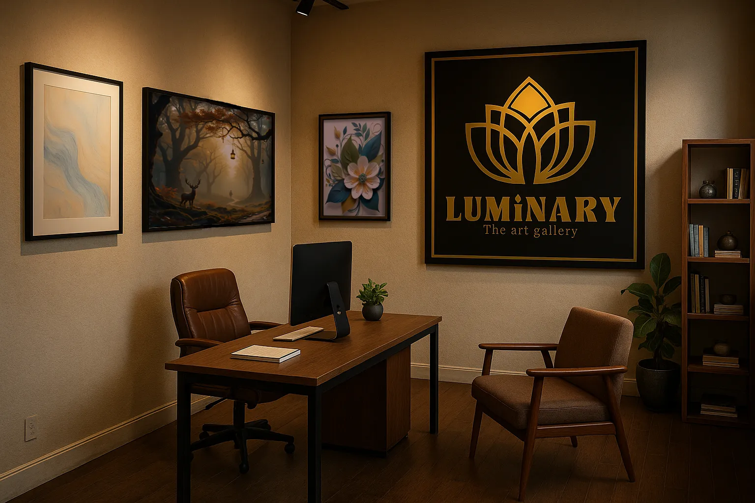 Luminary The Art Gallery's office illustration