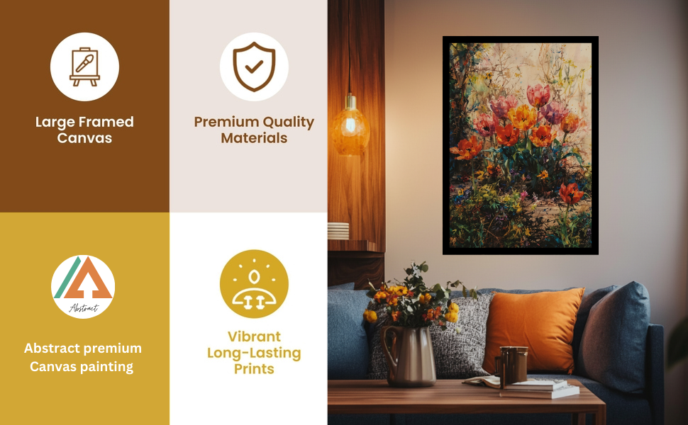 Garden Sonata – Blooming Tulip Symphony Museum-Quality Cotton Canvas Art for Living Room Décor